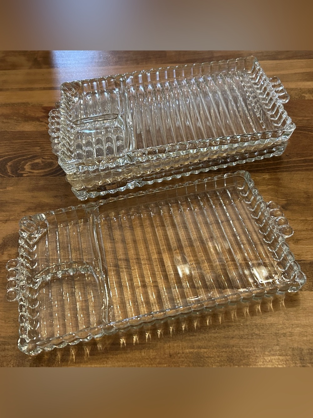 Vintage Hazel-Atlas Sip Snack & Smoke Trays Set of 4